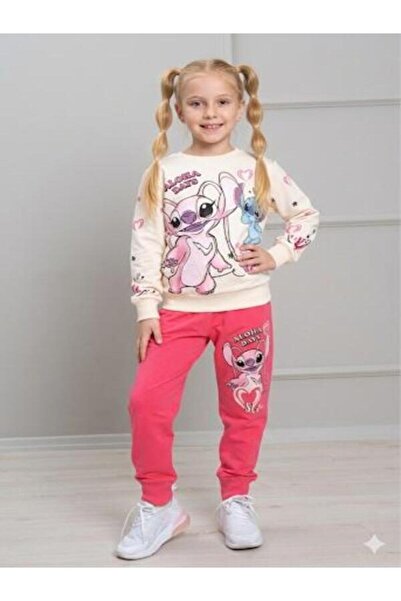 ÖRZİ Kids Set de trening printat cu 2 fire MEVSİMLİK pentru fete 3-10.