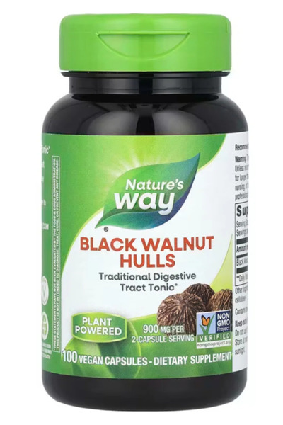 Nature's Way Black Walnut Hulls, Traditional Digestive Tract Tonic, 900 mg pe...
