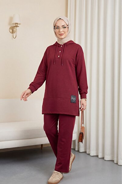 HİJABAYA Σετ από διπλό χτενισμένο βαμβάκι με κουμπωτά κουμπώματα και λεπτομέρ...