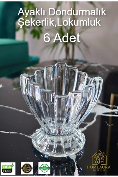 AuraStile وعاء آيس كريم زجاجي كريستالي سعة 6 لتر |   وعاء تقديم الإفطار |   و...