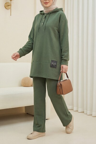 HİJABAYA Σετ από διπλό χτενισμένο βαμβάκι με κουμπωτά κουμπώματα και λεπτομέρ...