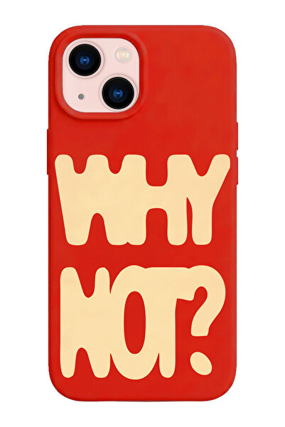 shoptocase iPhone 14/13 Uyumlu Why Not? Desenli İçi Süet Lansman Koruyucu Tel...