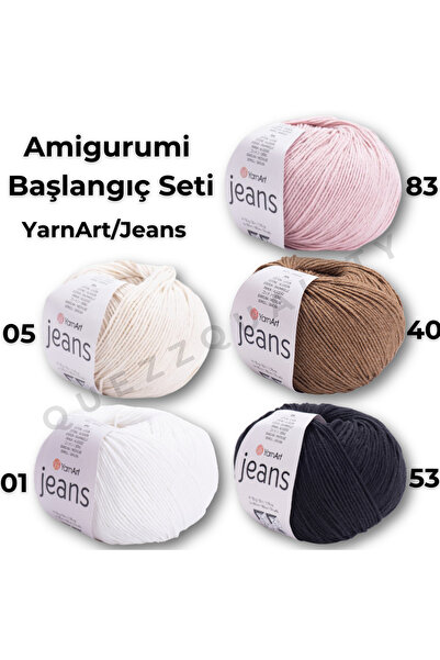 Yarnart Amigurumi Başlangıç Seti Jeans El Örgü İpleri 5'li Başlangıç Seti