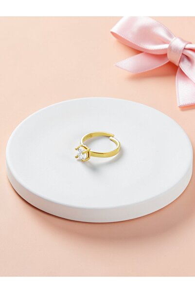 LITTLELUXE 925 Ayar Gümüş Bebek Tektaş Yüzük, Bebeğe Tektaş, Bebek Tek Taş Yü...