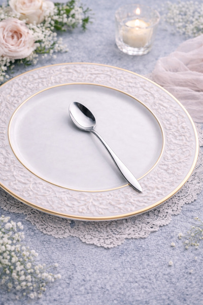 SULHAN Ece 6 Adet Ultra Lüks 304 Kalite Tatlı Kaşık 18/10 Paslanmaz Çelik 2.5 Mm