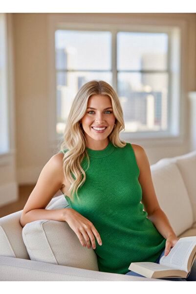 Kırçiçek Bluză de tricotat pentru femei cu decolteu rotund