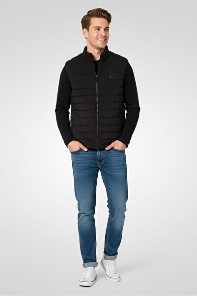 Michael Kors سترة رجالية مبطنة منفوخة، سوداء