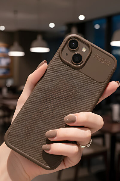 TechTrove iPhone 13 Kılıf Kamera Korumalı Darbe Emici Karbon Fiber Desenli Kapak