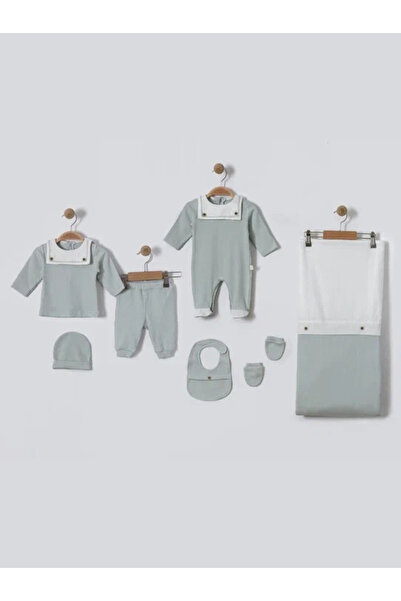Baby shine طقم استقبال مواليد تركي فاخر للجنسين-100% من القطن الطبيعي- 7 قطع