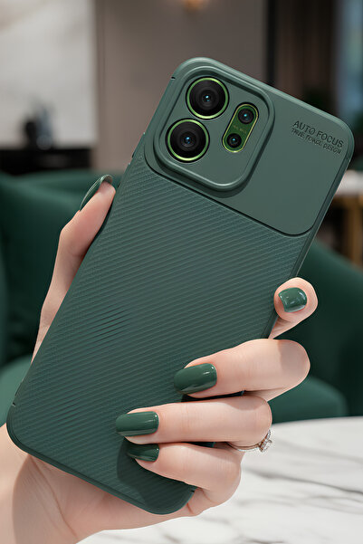 TechTrove Oppo Reno 14F Kılıf Kamera Korumalı Darbe Emici Karbon Fiber Desenl...