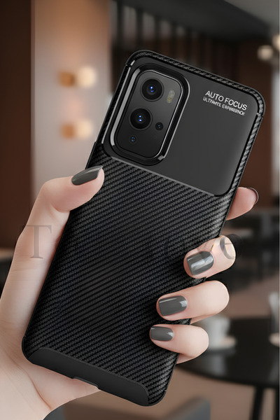 TechTrove One Plus 9 Pro Kılıf Kamera Korumalı Darbe Emici Karbon Fiber Desen...