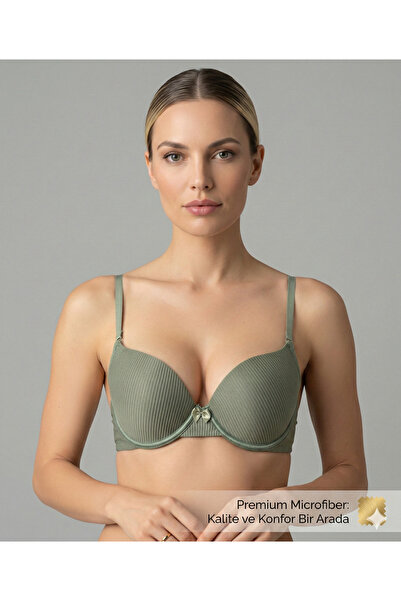 Lavint Homewear SUTEN PUSH-UP VERDE CU fără sârmă GRADE DE SUSȚINERE, CU MICR...