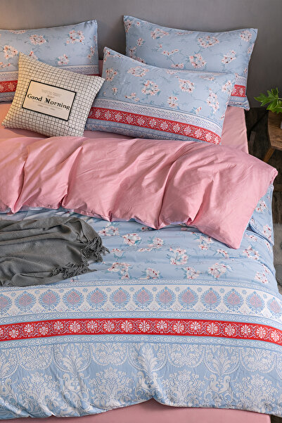 İQON Lora Plava Dupla Elastična Duvet Cover set