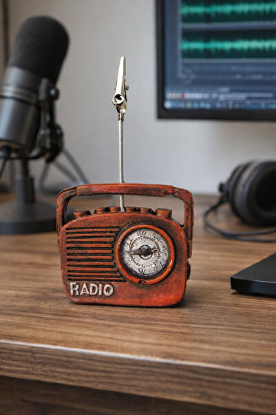 polyester döküm Not Tutucuretro Radyo