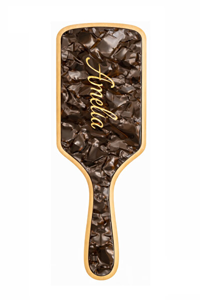 Roberta Lorenz Kahverengi Premium kreasyon Bambu Tarak ( İSME ÖZEL ]