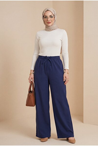 HİJABAYA Široke nogavice Elastične pantalone sa čipkastim detaljima