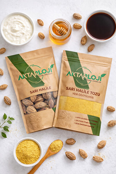 aktarloji 1 Kg Sarı Halile Seti 500 Gr Tane Sarı Halile + 500 Gr Toz Sarı Hal...