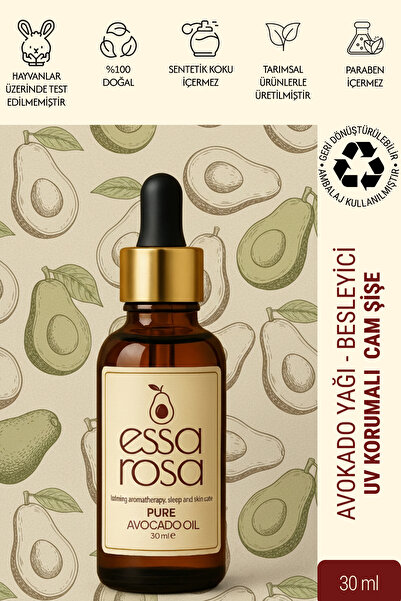 ESSAROSA PURE %100 NATURAL Avokado Yağı - Doğal Yüz Yogası Bakım Yağı - Vegan...