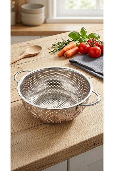 Kayra Paslanmaz Çelik 22 cm Kulplu Metal Süzgeç