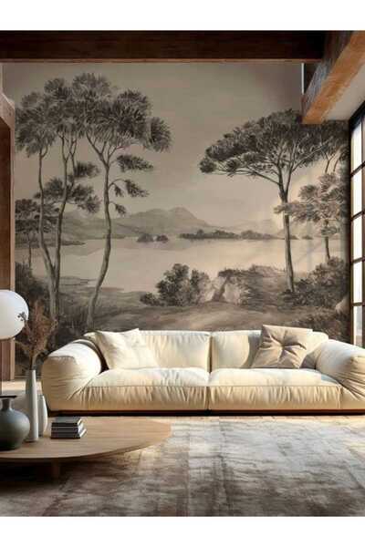 dekoartizan Ağaç Manzarası Tekstil Duvar Kağıdı