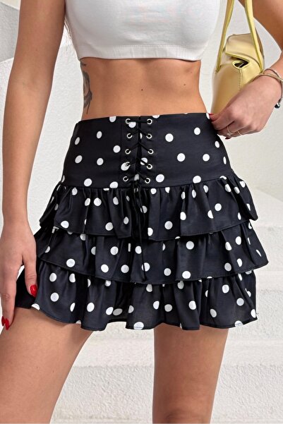 Safgiyim44 Polka Dot Mini Skirt - Black
