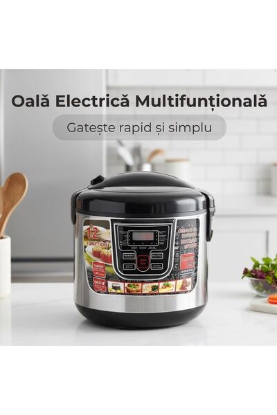 EMATTEIRO Multicooker Premium Electric 6L, 12 Programe, 900W, Timer Digital, ...