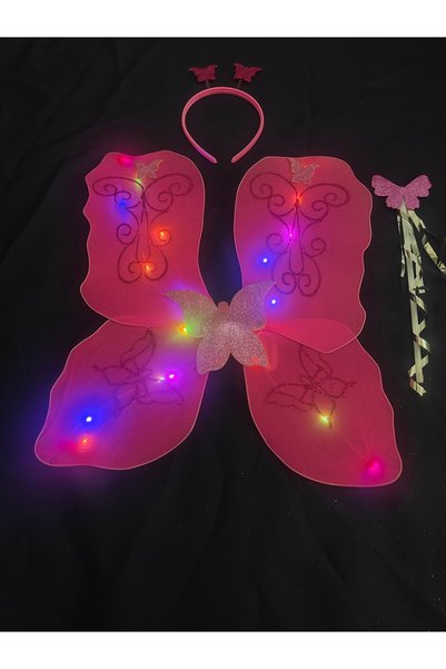 Beryka Led Işıklı Kelebek Kanat Pembe - 2-10 Yaş Kız Çocuk