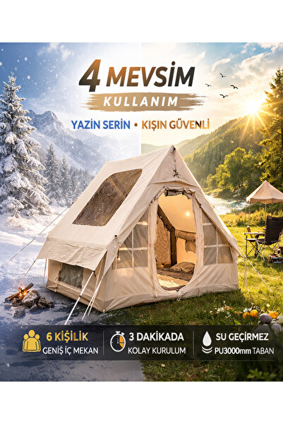 Raiden 6 Kişilik ŞİŞME Plaj Kamp Tatil Çadırı Oxford Kumaşlı Pompalı Çadır