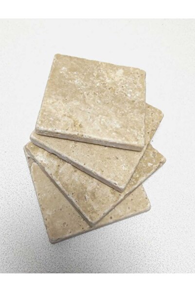 Emay Marble Design Doğal Traverten Bardak Altlığı 6'lı