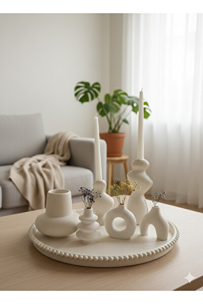 Rummjewelry Set decorativ de 3 vaze în stil scandinav pentru lumânări