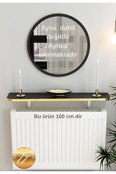 TALAŞTOZUM Siyah Gold Petek Üstü Tak Çıkar , Uçan Raf & Dresuar Duvar Montajs...