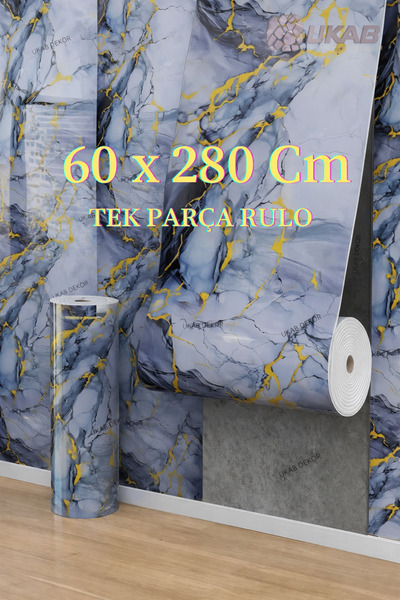UKAB DEKOR 60x280 Cm Tek Parça Rulo Lüks Dekoratif Duvar Paneli Wc Banyo Salon