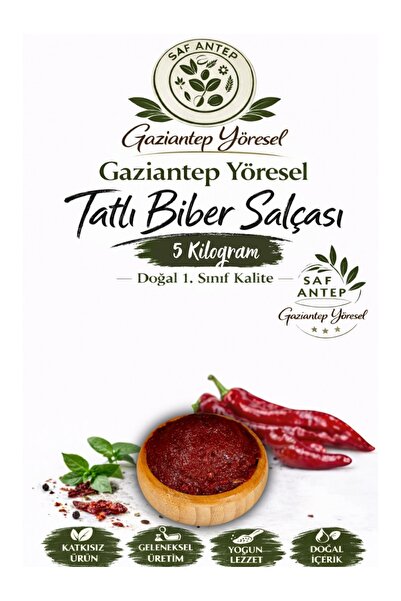 safantep Gaziantep Yöresel Tatlı Biber Salçası 5 KG – Doğal 1.Sınıf Kalite