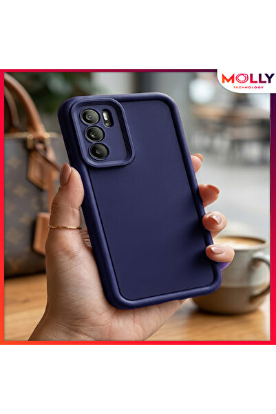 Molly جراب سيليكون سميك بحواف زرقاء بروسية لهاتف اوبو A16