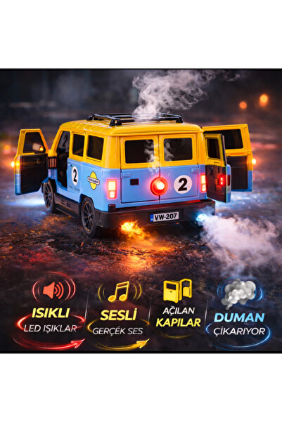Erzi Oyuncak Minibüs Işıklı Sesli Duman Çıkaran Sürtmeli Minibüs