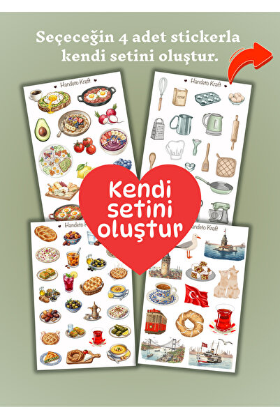Handeto Kraft Kendi Setini Oluştur 4'lü Sticker Seti Kişiye Özel Sticker Çıka...