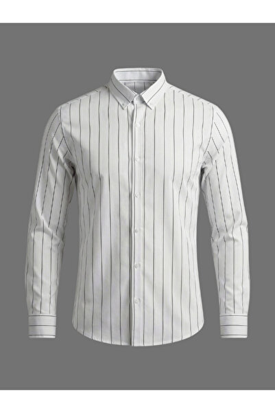WAMOSSALAPLI Oxford Çizgili Slim Fit Gömlek