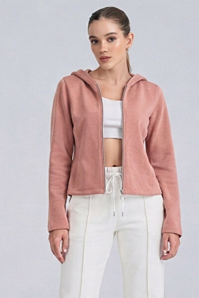 Fancy & Fun Fancy&Fun Kadın Uzun Kollu Kapüşonlu Fermuarlı Örme 3 İplik Şardo...