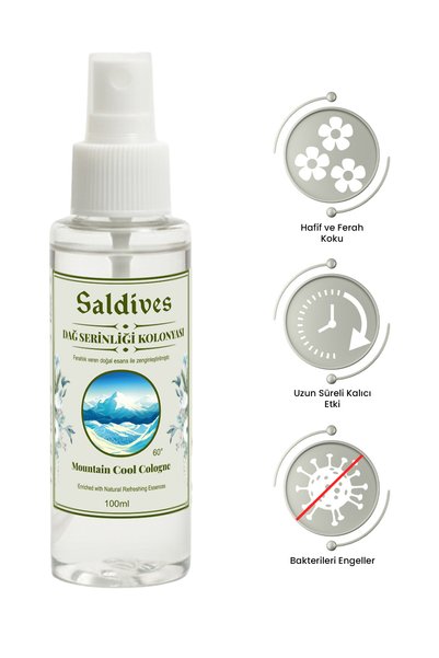 Saldives Dağ Serinliği Kolonyası 100 ml – Ferahlatıcı Kolonya (Plastik Şişe)