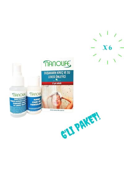 NanoLife 2 YIL ETKİLİ DUŞAKABİN SU VE KİREÇ LEKESİ ÖNLEYİCİ 6'LI PAKET