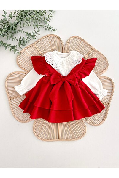 Jammybaby Luana Jile Elbise Fiyonklu %100 Pamuk Dantelli Çıtçıtlı Body Doğumg...