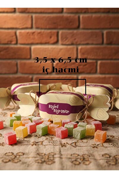Ruhab Şeker Bayram Hediye Kutusu / Lokum Şeker Çikolata Kutusu 20 Adet / Topl...