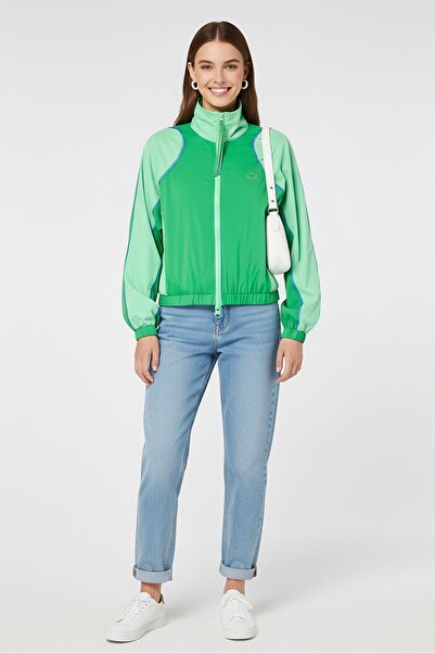Lacoste Women Brand Logo Windbreaker Jacket, Multicolor