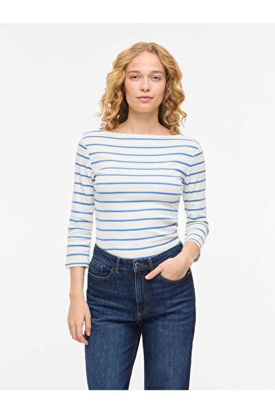 VILA Oberteil mit 3/4-Ärmeln VIALME U-Boot-Ausschnitt