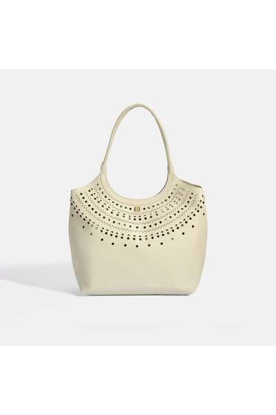 Desa Kadın Beyaz Perforeli Deri Omuz Çantası
