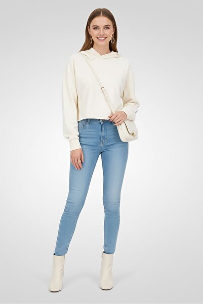 Hugo Boss Women Solid Long Sleeves Hoodie, Beige