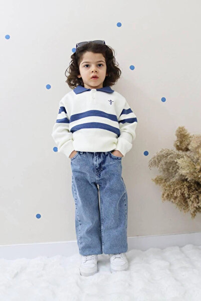 DUDOR KİDS Pantaloni din denim albaștri și pulover tricotat pentru băieți - S...