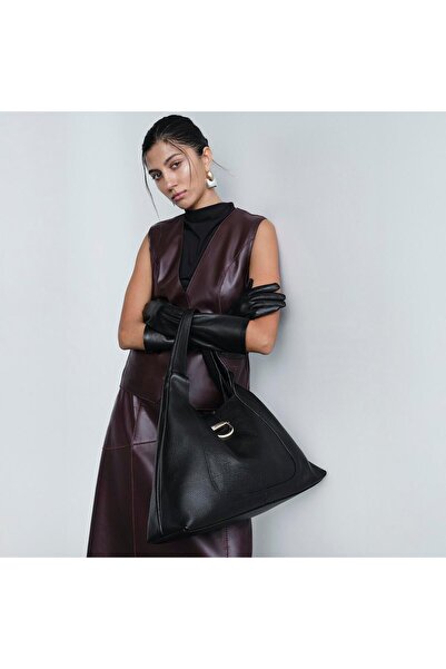 Desa Kadın Siyah Cüzdan Aksesuarlı Deri Omuz Çantası