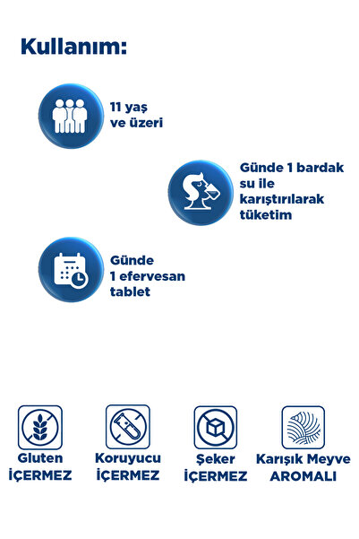 Dynavit C Vitamini, Sambucus Nigra ve Çinko 15 Efervesan Tablet x2 - Bağışıklık - Karışık Meyve Aromalı