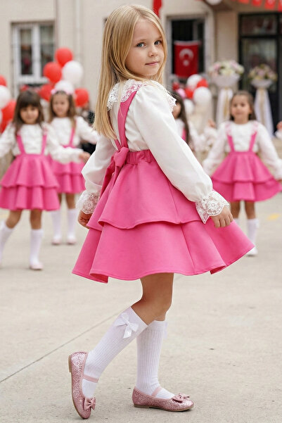 Parla Kids Rochie pentru fetiță Helen roz cu bretele și șireturi, 29 octombri...